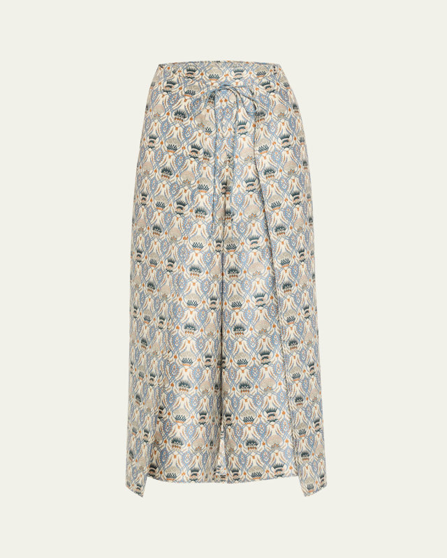 Maynard Cardo Veneziano Printed Silk Trousers